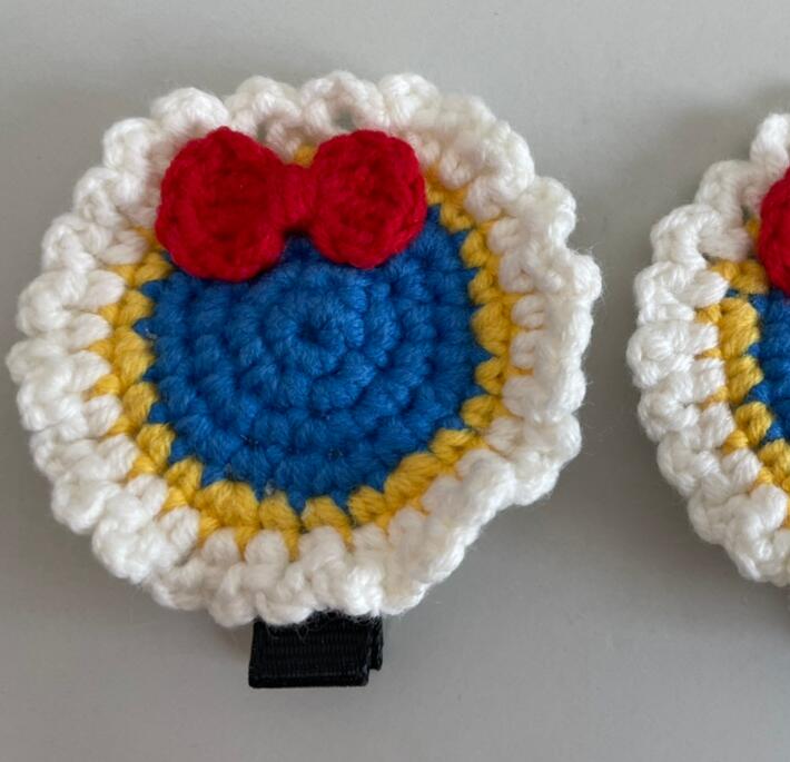 纯手工钩织儿童发夹白雪公主圆形发? alt=