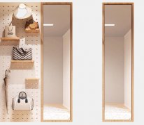 全身镜卧室家用试衣镜女生ins风日式穿衣镜挂墙衣帽架洞洞板�? title=