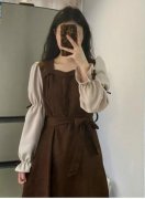 高级感冷淡风长裙2022�款早秋季小个子别致漂亮法式长袖连衣