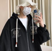 拉链开�?40g重磅卫衣oversize高街男春秋季加绒连帽