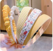 儿童发箍韩国公主不伤头新款珍珠布艺头箍可爱压发卡女童发夹头饰